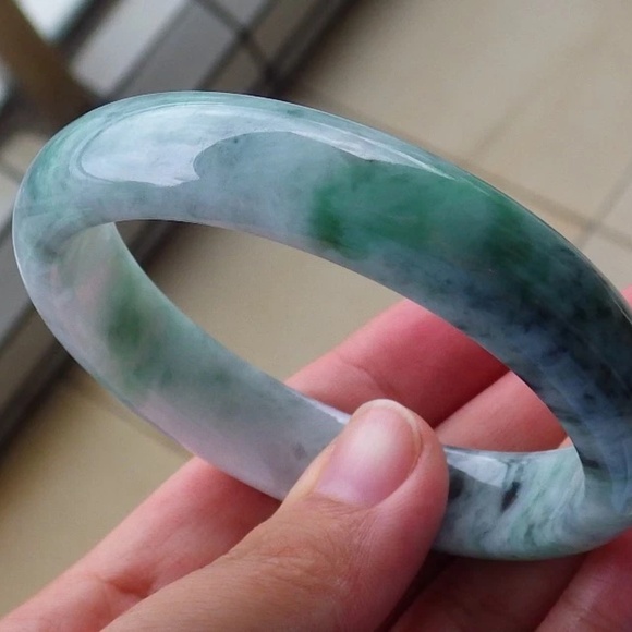 Certified Green 100% Natural A JADE Jadeite Bangle Bracelet 玉镯 56mm - Picture 4 of 10